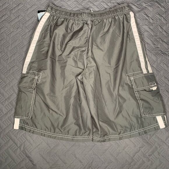 Kanu Surf Gray Swim Shorts with White Trim - Picture 4 of 6